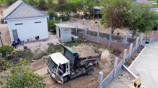 New Project!! Bulldozer Komatsu D31P and Dump truck Starting Work Refill Land and Delete Mud hole