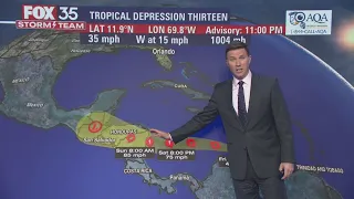 Tracking the Tropics: Tropical Depression 13 forms in Caribbean