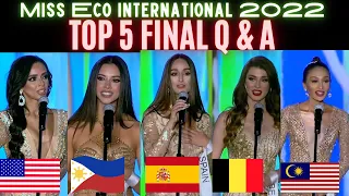 FINAL Q & A Miss Eco International 2022 TOP 5