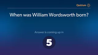 When was William Wordsworth born?   William Wordsworth Quiz