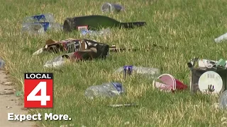 Skateboarders frustrated with mess at Detroit's Riverside Park.