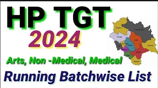 HP TGT Running Batch- 2024 | TGT Arts, Non Medical, Medical | Batchwise recruitment - 2024 | #Hpgovt
