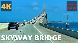 [4K]Skyway Bridge St. Petersburg, FL -USA -Scenic Drive(worlds longest)