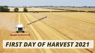 FIRST DAY OF HARVEST WITH THE NEW COMBINE! HARVESTING WINTER BARLEY 2021 🌾