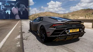Lamborghini Huracan Evo Twin Turbo Antilag - Forza Horizon 5 Steering Wheel Gameplay