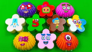 Digging Up Numberblocks,Cocomelon... with Flower Shapes in SLIME & CLAY...! Satisfying ASMR Videos