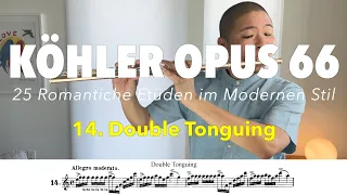 Double Tonguing Study (Der Doppelzungenstoss) | Ernesto Köhler Opus 66 Flute Etude No. 14