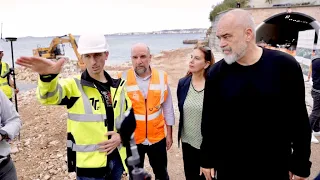 Kryeministri Edi Rama - 📍Vlorë - Në kantierin e ri Lungomare 3, i cili shtrihet në vijën bregdetare