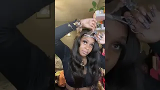 No baby hair, easy wig install for everyone. | Hairvivi lace front bangs wig #shorts #wiginstall