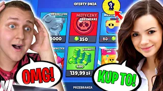 🔥 DZIEWCZYNA kazała mi KUPIĆ TO w BRAWL STARS! TRAFIŁA LEGENDĘ!!! - WYBIERAŁA W CIEMNO! *🆂🆉🅾🅺!*