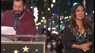 Adam Sandler's side-spllitting tribute to Salma Hayek is the highlight of her Walk of Fame event. 