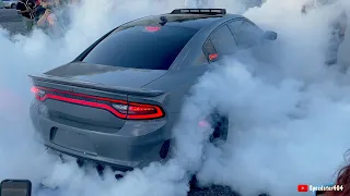 CRAZY CHARGER HELLCAT REDEYE DOING BURNOUTS & DONUTS!