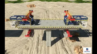 Balanced cantilever erection with Standard Mobile lifting frame - 3D animation