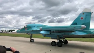 "Russian Knights", "Swifts" and their brothers close-up at taxiing, UHD/4K