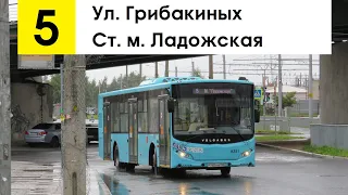 Автобус 5 "Ст. м. "Ладожская" - ул. Грибакиных"