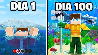 PASSEI 100 DIAS SOBREVIVENDO DE BAIXO DA ÁGUA NO MINECRAFT - O FILME