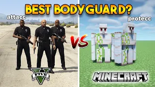 GTA 5 COPS VS MINECRAFT GOLEM ! (WHICH IS BEST BODYGAURD?)