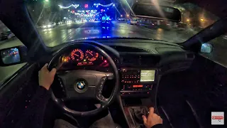 Midnight Luxury Cruise: BMW E38 740i Night Drive Experience