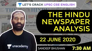 Complete Analysis of The Hindu Newspaper | 22-June-2020 | Crack UPSC CSE English/IAS 2020/2021