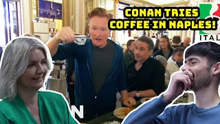 BRITISH FAMILY REACT! | Jordan Schlansky Lectures Conan About Coffee In Naples!