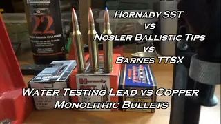 Hornady SST vs Nosler Ballistic Tip vs Barnes TTSX Water Test, Weight Retention and More!