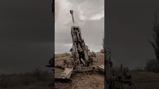 Ukraine M777 155mm howitzer fires on Russian enemy targets