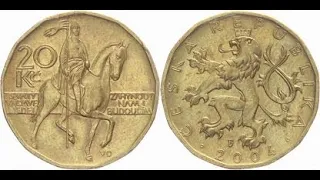 Монета 20 крон (coins of Czech Republic) 2004 год