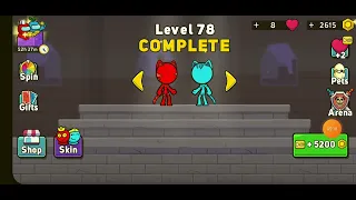 Red and Blue Stickman 2 Level 76-80