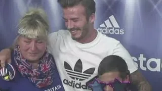 David Beckham surprises Team GB fans in photo booth