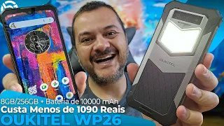 Menos de 1100 Reais, c/ 8GB/256GB, bateria de 10000 mAh,  e Proteção contra ÁGUA! Oukitel WP26