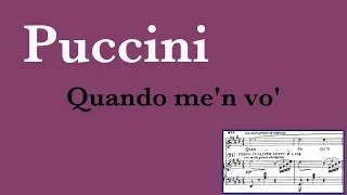 Puccini - Quando me'n vo' from "La Bohème" (Piano Karaoke)