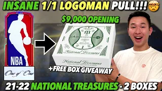 1/1 LOGOMAN! $9,000 HIGH-END OPENING! | 2021-22 Panini National Treasures Basketball Hobby Review x2