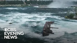 Iron boat from 1918 may fall over Niagara Falls due to storm