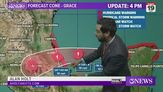 Grace enters the Bay of Campeche as a tropical storm