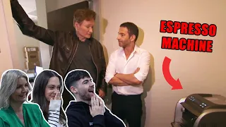 BRITISH FAMILY REACTS | Conan Busts Jordan Schlansky And His Elitist Espresso Machine!