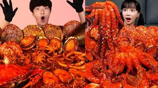 [Mukbang ASMR]  Spicy Seafood Boil Braised Eating Mukbang🔥Korean Seafood ASMR 후니 Hoony Eatingsound