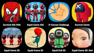 Survival 456 With Super Hero, Squid Game 456, K-Games Challenge, Survival Game, Squid Game 3D