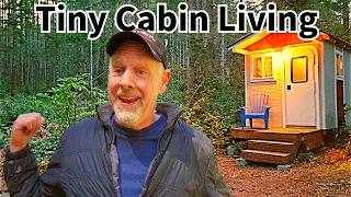 Exploring a Tiny Off-Grid Cabin: Homemade Stove, Hidden Lake, and Rustic Charm!