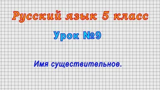 Русский язык 5 класс (Урок№9 - Имя существительное.)