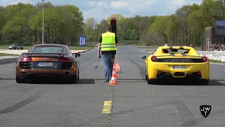 Supercars Drag Racing!! - R8 V10 Plus vs AMG GT S, M3 vs GT-R, Aventador vs Turbo S & More!!