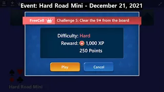 Hard Road Mini Game #5 | December 21, 2021 Event | FreeCell