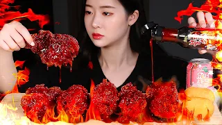 ASMR THE SPICIEST FRIED CHICKEN IN KOREA 🔥VAMPIRE HELLGATE FLAVOR 14,000 SHU MUKBANG EATING SHOW