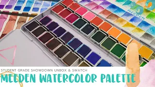 Amazon Art Supplies Meeden Watercolor Palette Unbox & Swatch- Student Grade Showdown