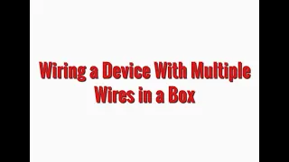 Wiring a device with multiple wires in a box