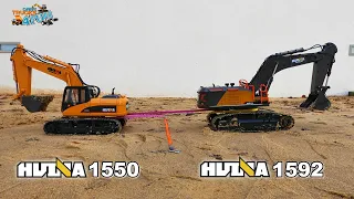 HUINA 1592 VS 1550 | Tug Of War | Test & Comparison | RC Construction Excavators | @CarsTrucks4Fun