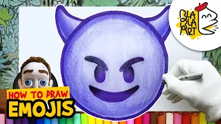 HOW TO DRAW THE DEVIL EMOJI | Beautiful Emoji Drawing Step by Step Easy and Cute | BLABLA ART