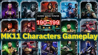 MK11 Characters Vs Fatal Elder Wind Tower Hard Battle 190-199 Fight + Reward MK Mobile
