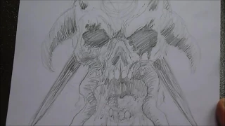 Drawing Dark Death Metal Skull Part 1