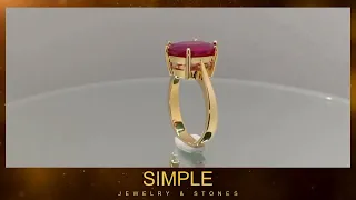 ผลงานสั่งทำของทางร้าน ( Make to Order ) Ruby Gold Ring 6 Prong โดย Simple Jewelry and Stones