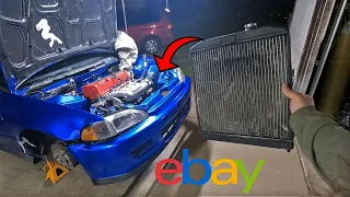 Customized EBAY Radiator for K-Swap